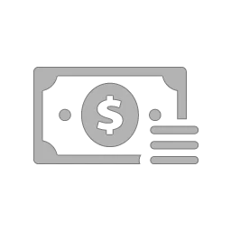 Dollar banknote and stack of coins icon